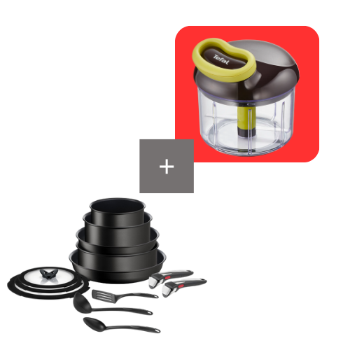 Tefal Pack batería de cocina 13 piezas Ingenio Unlimited On y picadora 5 second 900ml