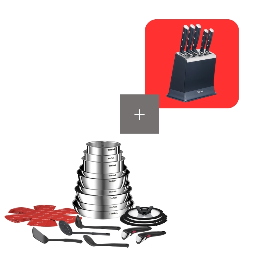 Tefal Pack Ingenio Emotion 22 piezas + Eversharp Pro Bloque de Cuchillos
