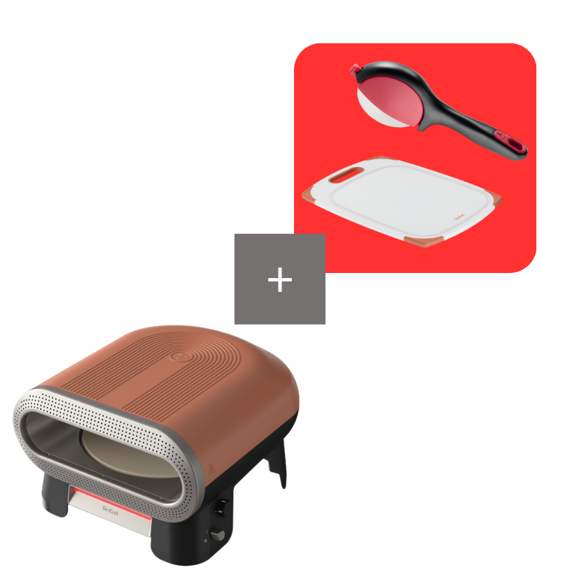 Tefal Pack Pizza Perfetta: Horno Pizza Pronto con accesorios para servir