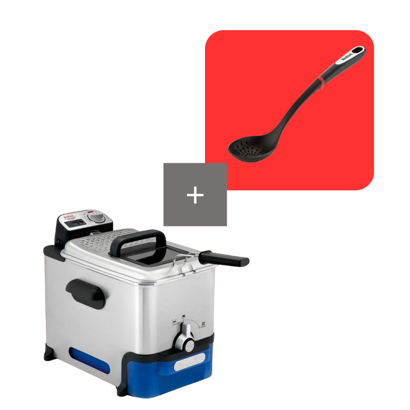 Tefal Pack freidora de aceite Oleoclean Pro con espumadera de regalo