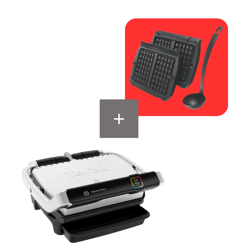 Tefal Pack Optigril Elite con accesorio para gofres