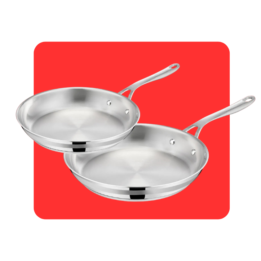 Tefal Pack Set de 2 sartenes 24/28 cm Jamie Oliver acero inoxidable sin antiadherente