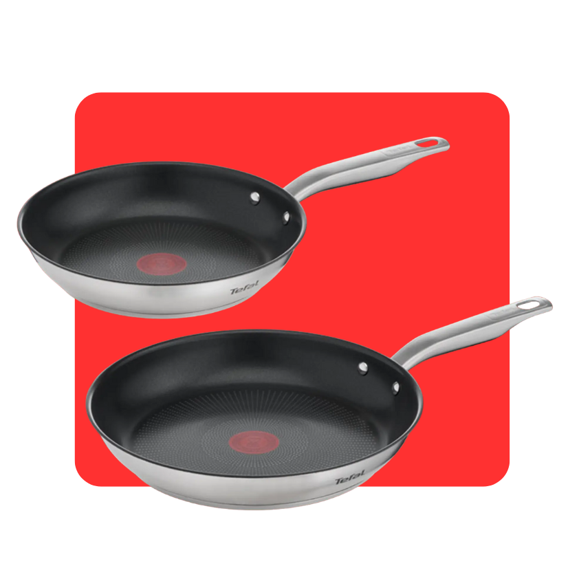 Tefal Pack set de 2 sartenes de acero inoxidable 28cm/24cm Virtuoso